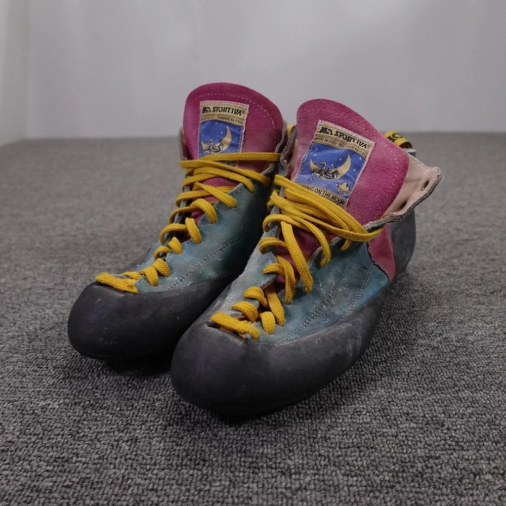 Vintage La Sportiva Kendo Evolution Climbing Shoes Mens 10 EU 43 Teal Pink Rock
